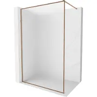 Mexen Kioto-F paroi de douche Walk-in avec cadre 140 x 202 cm, givré 8 mm, or rose - 800-140-104-60-30