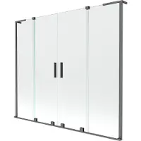 Mexen Paroi de baignoire coulissante à 2 volets Velar L Duo 200 x 150 cm, transparent, métal canon - 896-200-003-02-95