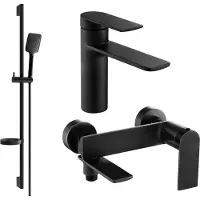 Mexen Zero SET Mélangeur lavabo + bain avec accessoires DS62, noir (71103DS62-70)