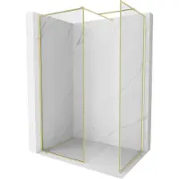 Mexen Kioto-F paroi de douche Walk-in avec cadre 95 x 90 cm, transparent 8 mm, or brossé - 800-095-202-04-55-090