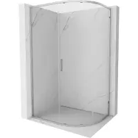 Mexen Exo cabine de douche asymétrique semi-ronde coulissante 120 x 90 cm, transparent, chrome - 8131-120-090-01-00