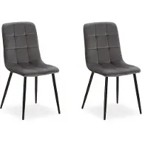 Homestyle4u Chaise Salle à Manger Lot de 2 Gris Design Moderne Chaises de Cuisine Chaises pas Cher Fauteuil Rembourrée