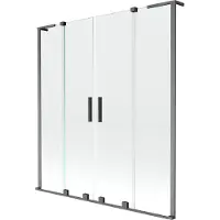 Mexen Velar L Duo paravent de baignoire coulissant à 2 vantaux 140 x 150 cm, transparent, gris canon brossé - 896-140-003-02-66