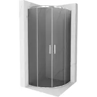 Mexen Rio cabine de douche semi-circulaire 70 x 70 cm, Noir graphite, Chrome - 863-070-070-01-40