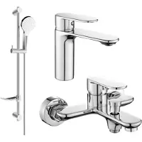 Mexen Milo DF05 SET Mélangeur lavabo et baignoire avec accessoires, chromé (71303DF05-00)