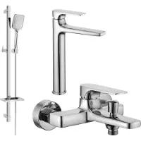 Mexen Lynx DQ62 Mélangeur lavabo et baignoire avec accessoires, chrome (745913DQ62-00)