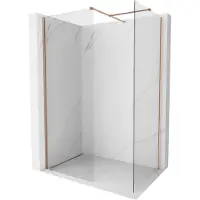 Mexen Kioto-X paroi de douche Walk-in 110 x 80 cm, transparent 10 mm, cuivre brossé - 800-110-202-65-00-080-X