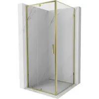 Mexen Exo cabine de douche pivotante 90 x 90 cm, transparent, or - 819-090-090-50-00