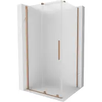 Mexen Velar paroi de douche coulissante 90 x 100 cm, verre dépoli, cuivre brossé - 871-090-100-31-65