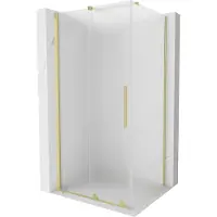 Mexen Velar paroi de douche coulissante 130 x 80 cm, mat, or brossé - 871-130-080-31-55