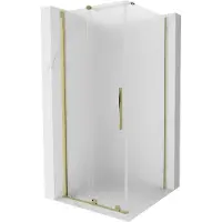 Mexen Velar cabine de douche coulissante 100 x 100 cm, givre, or - 871-100-100-31-50