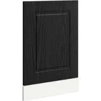 vidaXL Façade de lave-vaisselle Kalmar, noir, aspect chêne, aggloméré