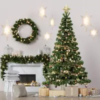 QLS Arbre de Noël artificiel NK10 Sapin avec support 150 cm Sapin de Noël Épicéa 6073