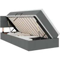 vidaXL Lit avec rangement et matelas Gris foncé 90 x 200 cm Velours