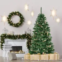 QLS Arbre de Noël artificiel sapin de Noël support épicéa NK13 220 cm 6091