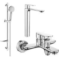 Mexen Milo DF40 SET Mélangeur lavabo + bain avec accessoires, chrome (71313DF40-00)