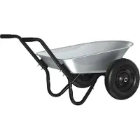 vidaXL Brouette argent et noir 124 x 73 x 65 cm acier