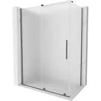 Mexen Cabine de douche Velar 140x80, verre laiteux, gun metal