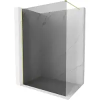 Mexen Kioto-X paroi de douche Walk-in 50 x 200 cm, graphite 10 mm, or brossé - 800-050-101-55-40-X