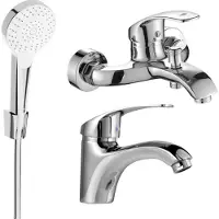 Mexen Fabia R05 Ensemble de mitigeurs de lavabo et de baignoire avec accessoires, chrome (746503R05-00)
