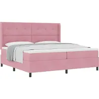 vidaXL Lit boxspring avec tête de lit rose 200 x 200 cm velours