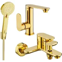 Mexen Milo R40 Mélangeur lavabo et baignoire avec accessoires, or (713053R40-50)