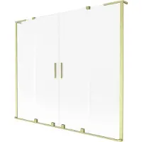 Mexen Paroi de baignoire coulissante à 2 volets Velar L Duo 180 x 150 cm, givre, or brossé - 896-180-003-32-55