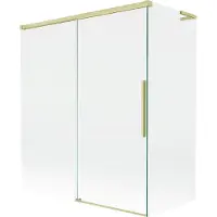 Mexen Rox L Paroi de douche pour baignoire, à 2 panneaux coulissants 140 + 70 x 150 cm, transparent, or brossé - 8C9L-140-07 ?