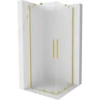 Mexen Velar Duo cabine de douche coulissante 100 x 100 cm, givre, doré brossé - 871-100-100-32-55