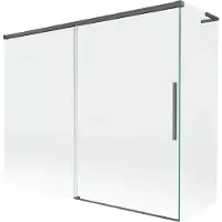 Mexen Rox L Pare-bain coulissant à 2 volets 190 + 80 x 150 cm, transparent, gris foncé brossé - 8C9L-190-080-66 ?