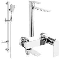 Mexen Zero SET Mélangeur lavabo + bain avec accessoires DF62, chromé (7113DF62-00)