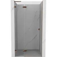 Mexen Lunar L porte de douche pivotante gauche 120 cm, transparent, or rose - 834L-120-000-60-00-L