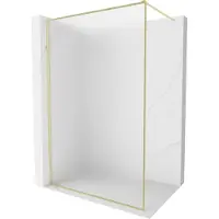 Mexen Kioto-XF paroi de douche Walk-in avec cadre 150 x 202 cm, givré 10 mm, or brossé - 800-150-104-55-30-X