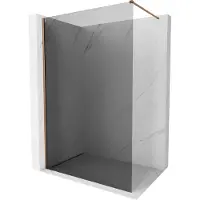 Mexen Kioto-X paroi de douche Walk-in 120 x 200 cm, graphite 10 mm, or rose - 800-120-101-60-40-X