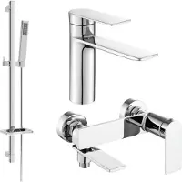 Mexen Zero SET Mélangeur lavabo + bain avec accessoires DQ02, chromé (71103DQ02-00)
