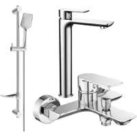 Mexen Alfa DF62 Ensemble de mitigeurs de lavabo et de baignoire avec accessoires, chrome