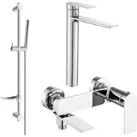 Mexen Zero SET Mélangeur lavabo + bain avec accessoires DF70, chromé (7113DF70-00)