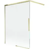Mexen Rox Paroi de douche, à 2 volets, coulissante, 120 x 150 cm, transparente, or - 8C9-120-003-50-00