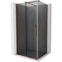 Mexen Velar cabine de douche coulissante 140 x 90 cm, graphite, or rose - 871-140-090-41-60