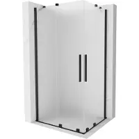 Mexen Velar Duo cabine de douche coulissante 100 x 90 cm, givré, noir - 871-100-090-32-70