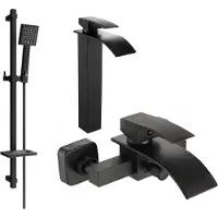 Mexen Aries DQ45 Mélangeur lavabo et baignoire avec accessoires, noir (744813DQ45-70)