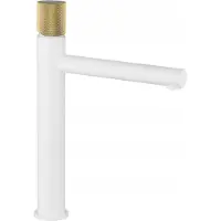 Mexen Elba One mitigeur de lavabo haut blanc/or (74111-25)