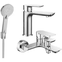 Mexen Alfa R40 Ensemble de mitigeurs de lavabo et de baignoire avec accessoires, chrome (745703R40-00)