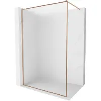 Mexen Kioto-XF cloison de douche Walk-in avec cadre 120 x 202 cm, givrée 10 mm, cuivre brossé - 800-120-104-65-30-X