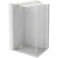 Mexen Lunar T cabine de douche battante gauche 125 x 110 cm, transparente, or brossé - 834T-125-110-55-00-L