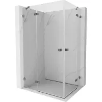 Mexen Lunar Duo cabine de douche pivotante 110 x 70 cm, transparent, aspect métal - 834-110L-070P-95-00