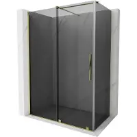 Mexen Velar cabine de douche coulissante 160 x 85 cm, graphite, or - 871-160-085-41-50