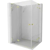 Mexen Lunar L Duo cabine de douche pivotante 115 x 85 cm, transparente, or brossé - 834L-115L-085P-55-00