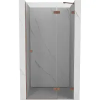 Mexen Lunar porte de douche battante droite 100 cm, transparent, cuivre brossé - 834-100-000-65-00-P