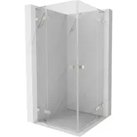 Mexen Lunar L Duo Cabine de douche pivotante 90 x 90 cm, transparente, nickel brossé - 834L-090L-090P-97-00